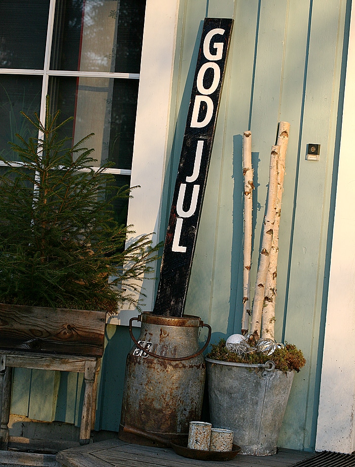 Christmas decorated entrance