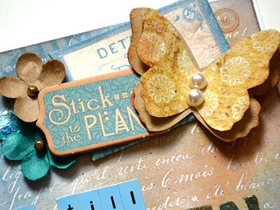 Card with Tim Holtz Paper Stash Resist