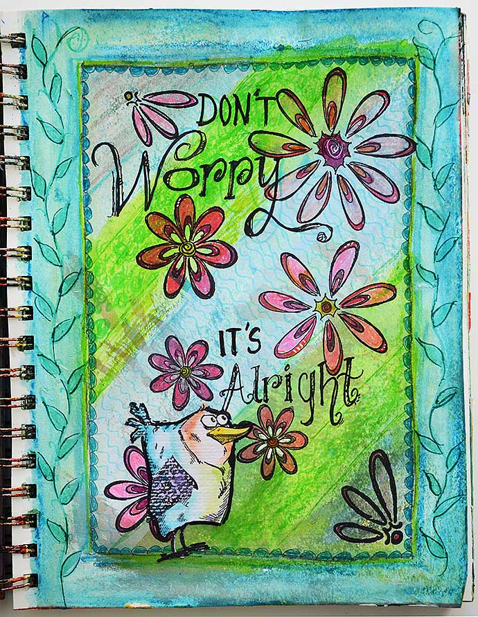 Don't worry, art journal by Helens Color Life