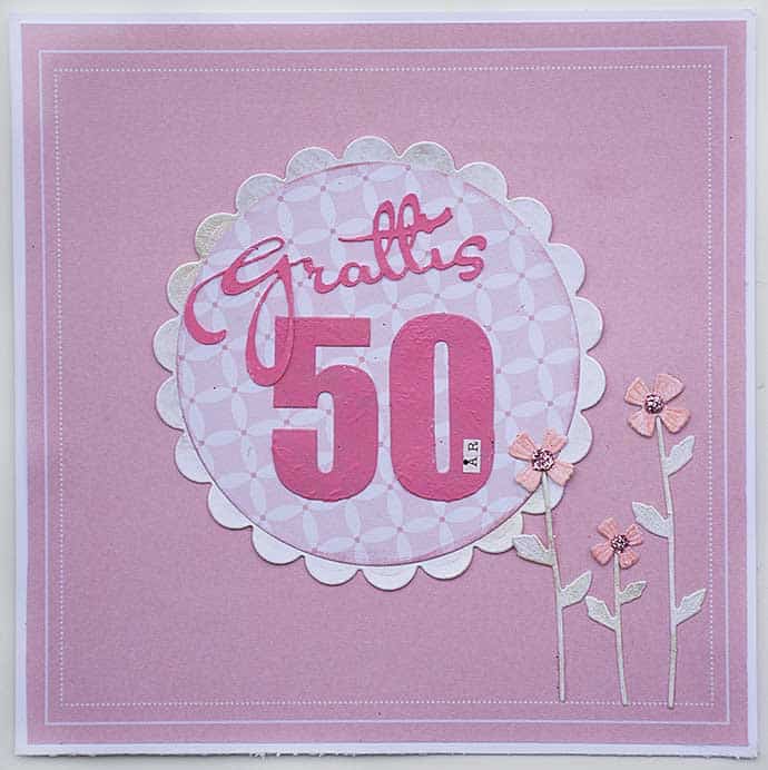 Pink 50th annual card by Helens Color Life